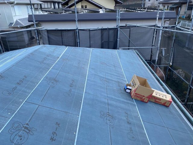 加古川市で防水紙の施工